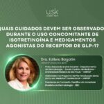 Quais cuidados devem ser observados durante o uso concomitante de isotretinoína e medicamentos agonistas do receptor de GLP-1