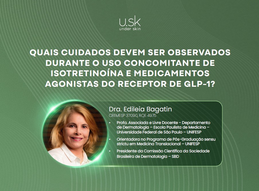 Quais cuidados devem ser observados durante o uso concomitante de isotretinoína e medicamentos agonistas do receptor de GLP-1